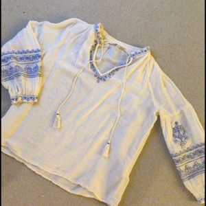 Thin Flowey Lucky Brand V Neck Blouse
